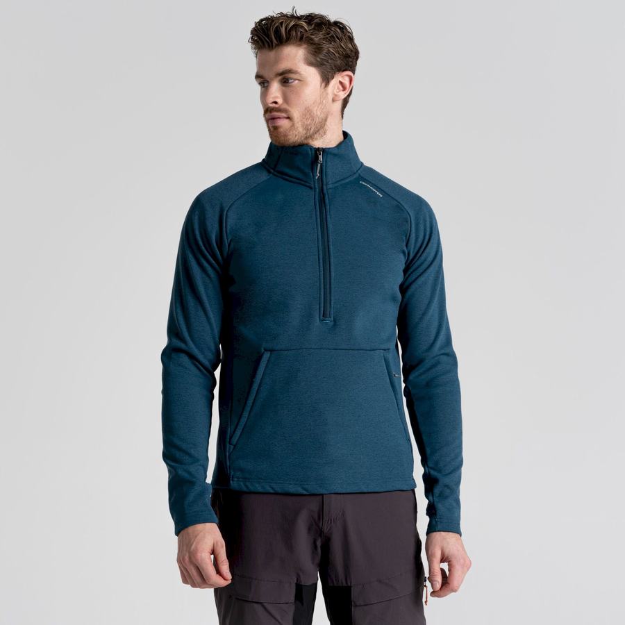 Craghoppers Dynamic Pro Half Zip Men's Sweaters Dark Blue | CAE1975NF