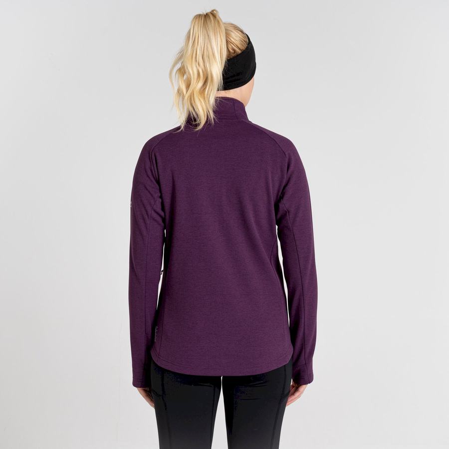 Craghoppers Dynamic Pro Half Zip Women's Sweaters Deep Purple | ARU7360ZT