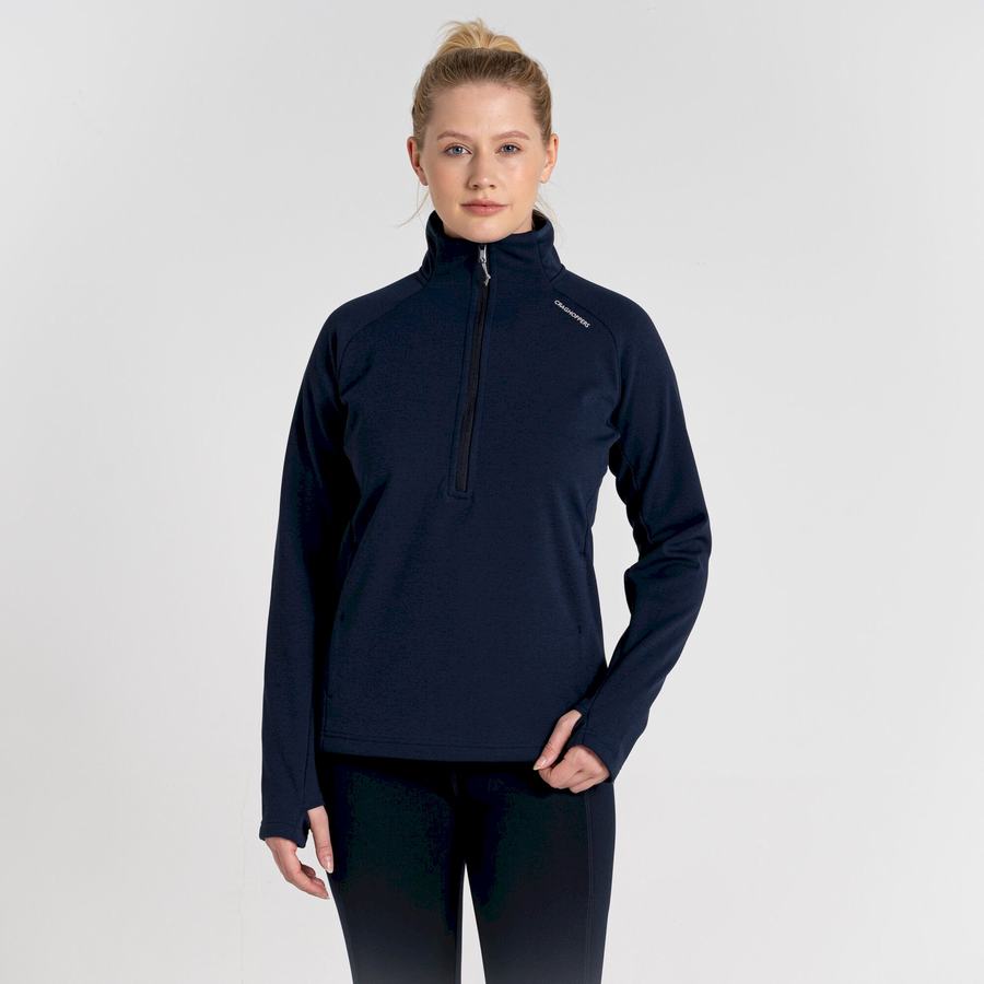 Craghoppers Dynamic Pro Half Zip Women's Sweaters Blue Navy | EEA982VG