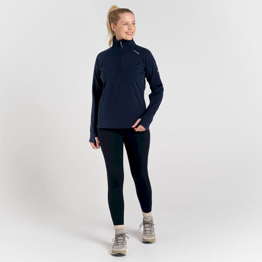 Craghoppers Dynamic Pro Half Zip Women's Sweaters Blue Navy | EEA982VG