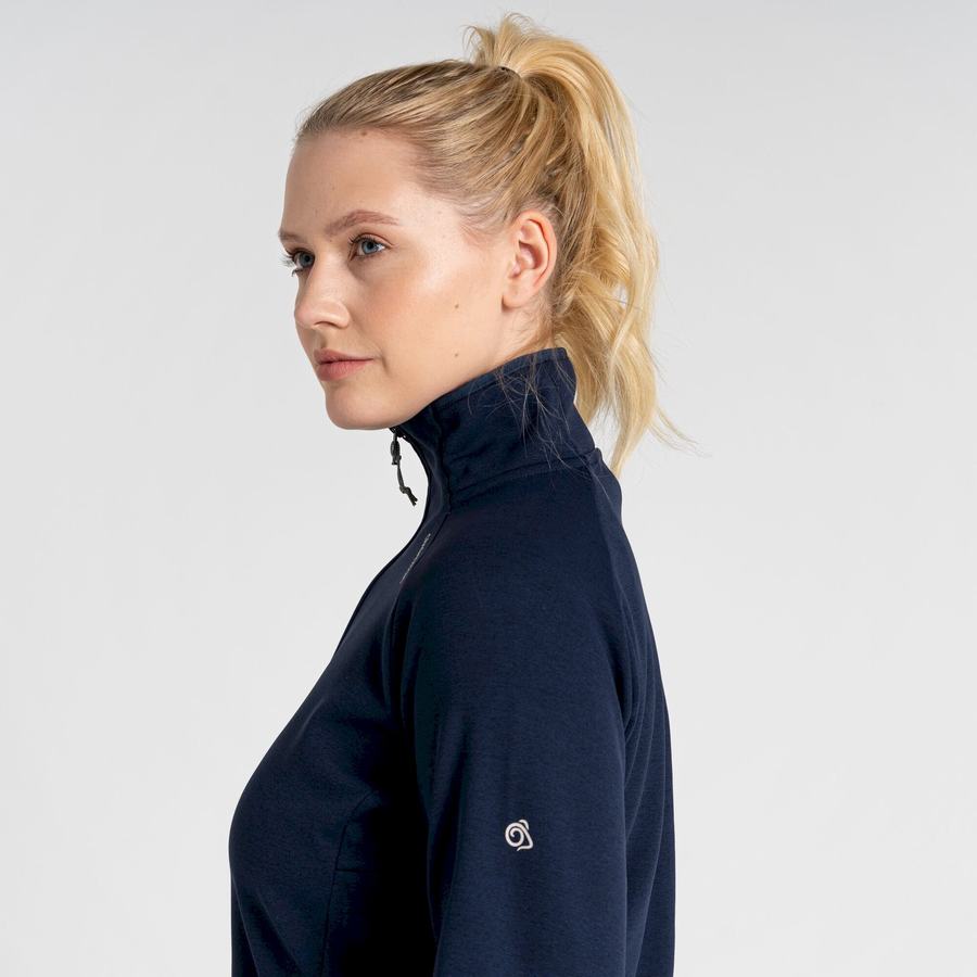 Craghoppers Dynamic Pro Half Zip Women's Sweaters Blue Navy | EEA982VG