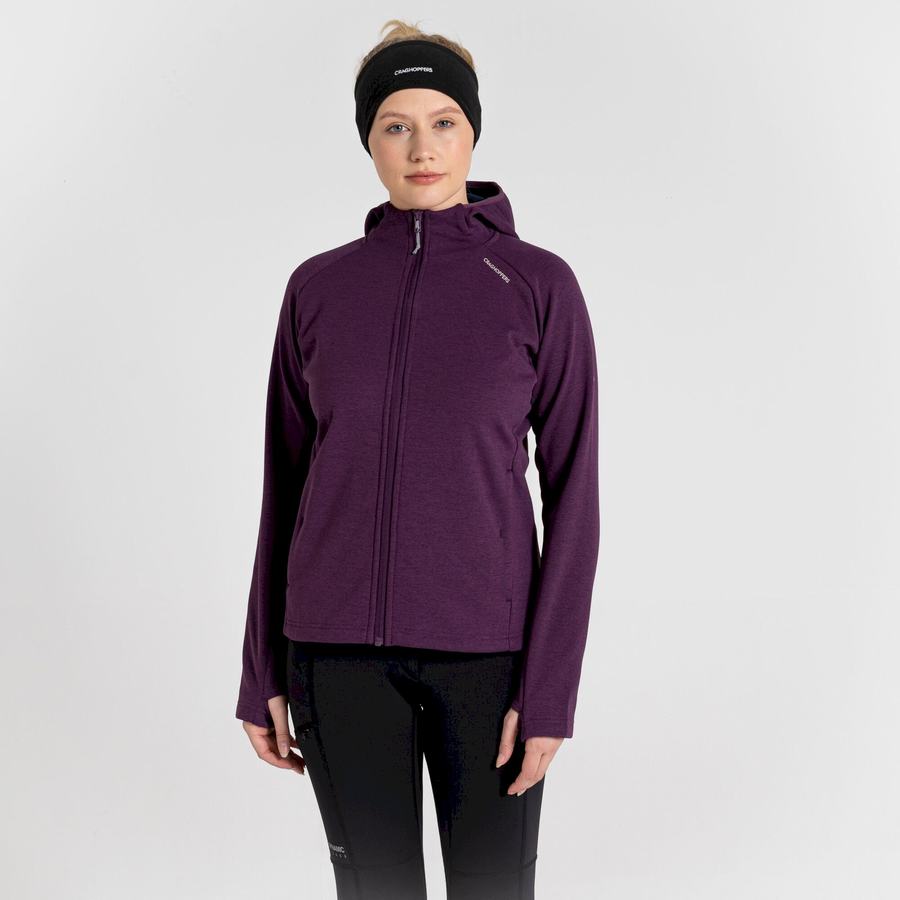 Craghoppers Dynamic Pro Hooded Women's Sweaters Deep Purple | JGX418XS