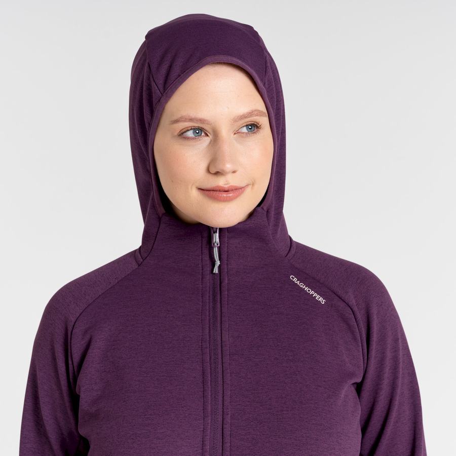 Craghoppers Dynamic Pro Hooded Women's Sweaters Deep Purple | JGX418XS