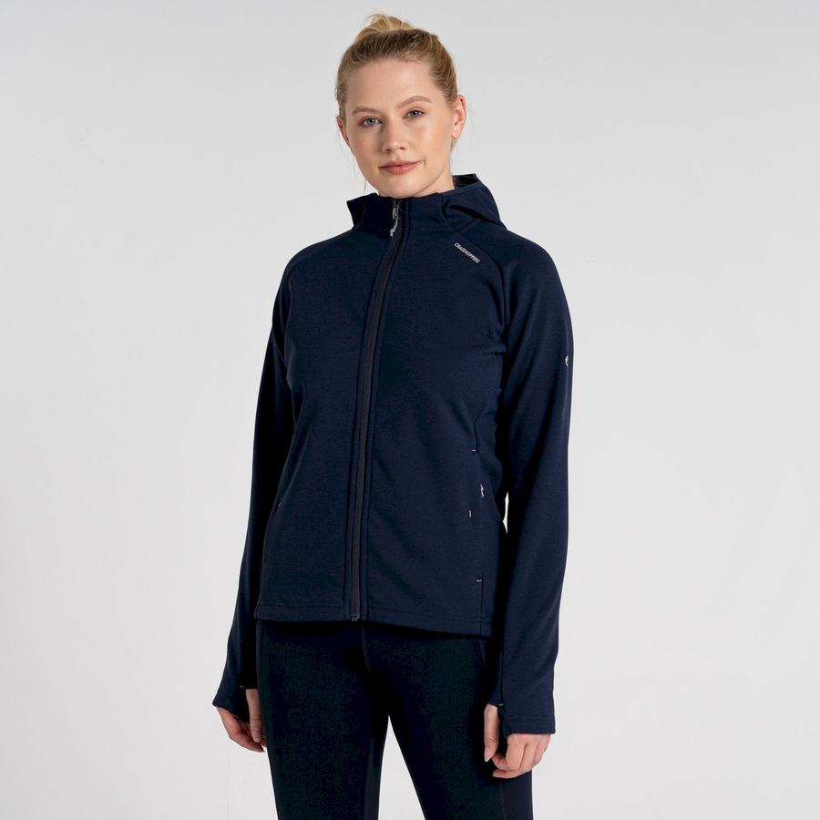 Craghoppers Dynamic Pro Hooded Women's Sweaters Blue Navy | QCV4333BO