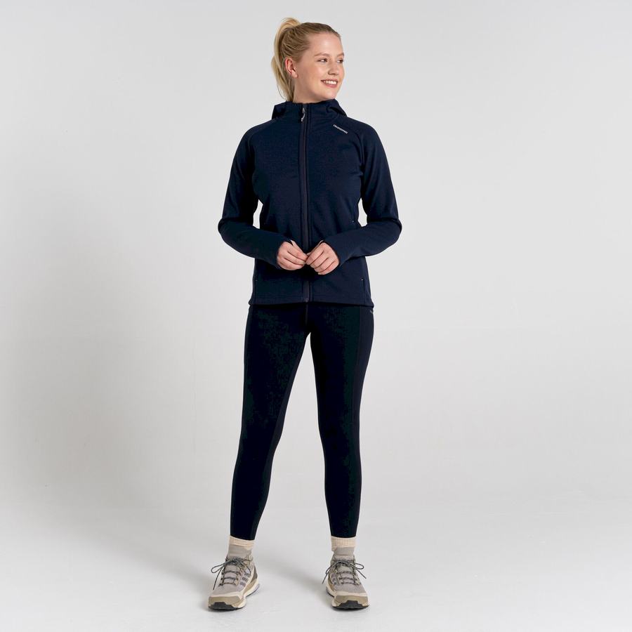 Craghoppers Dynamic Pro Hooded Women's Sweaters Blue Navy | QCV4333BO