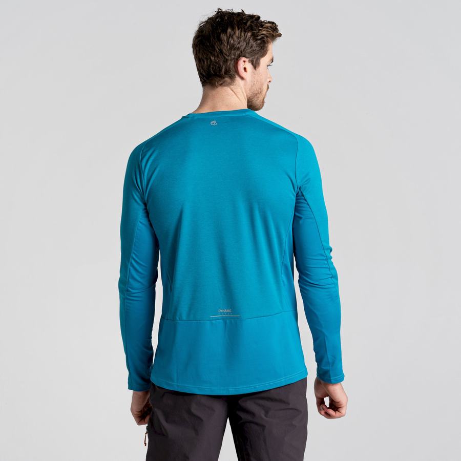 Craghoppers Dynamic Pro Long Sleeved Men's T-Shirts Blue | ESJ6131RW