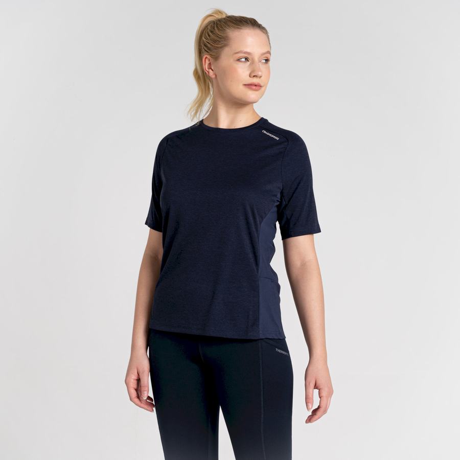 Craghoppers Dynamic Pro Short Sleeve Women's T-Shirts Blue Navy | BTM3013WQ