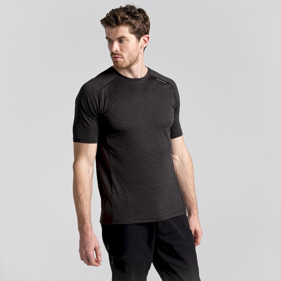 Craghoppers Dynamic Pro Short Sleeved Men's T-Shirts Black | QKO7774UI