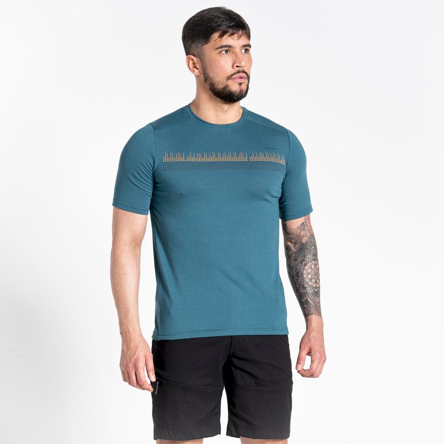 Craghoppers Dynamic Short Sleeved Men's T-Shirts Green | MZB9950QY