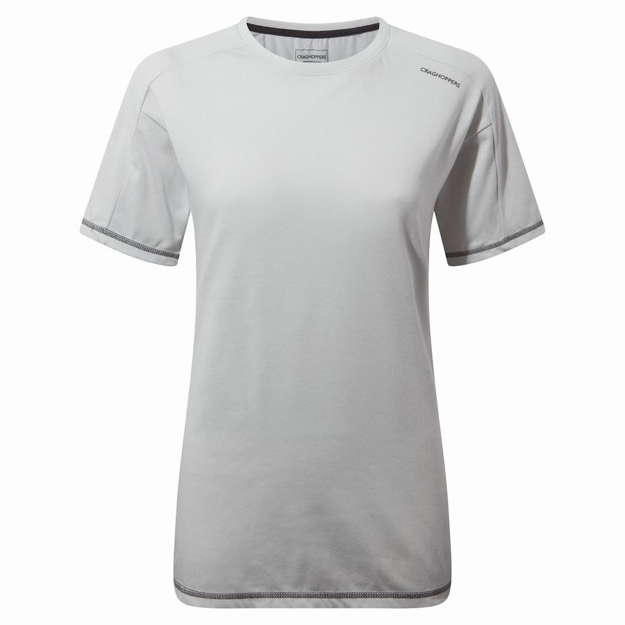 Craghoppers Dynamic Short Sleeved Women\'s T-Shirts Grey | TOM686YL