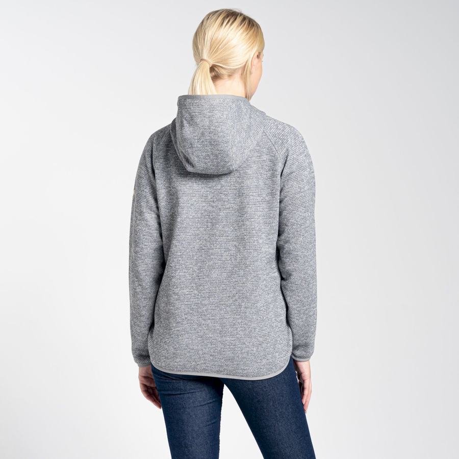 Craghoppers Elena Hooded Half Zip Women's Sweaters Grey | WIL9696DS