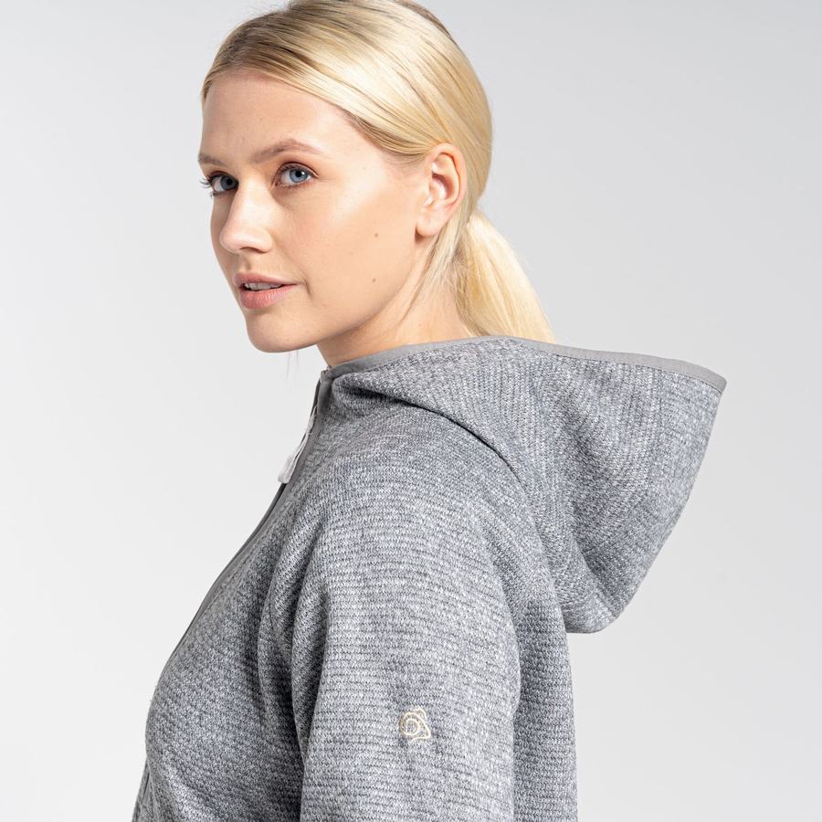 Craghoppers Elena Hooded Half Zip Women's Sweaters Grey | WIL9696DS