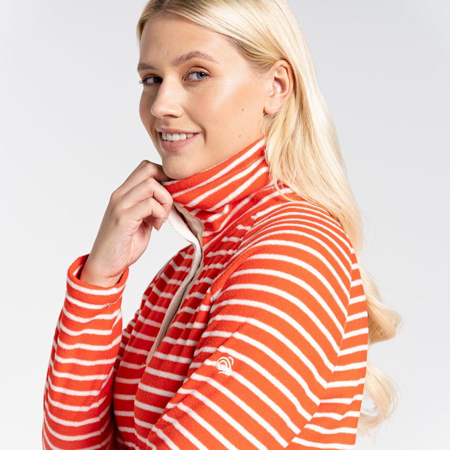 Craghoppers Ella Overhead Women's Sweaters Orange Stripes | FJT5636YB