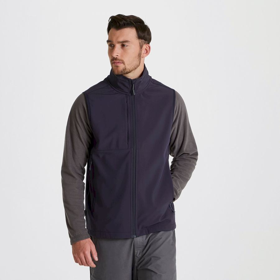 Craghoppers Expert Basecamp Softshell Vest Men's Gilets Navy | XKF2642YU