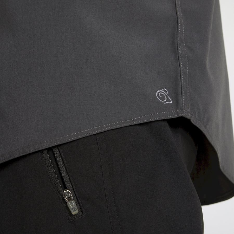 Craghoppers Expert Kiwi Long Sleeved Men's Shirts Dark Grey | AEV5591NX