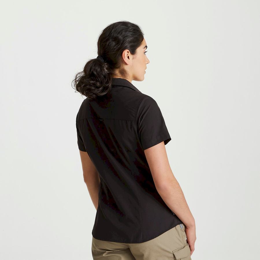 Craghoppers Expert Kiwi Short Sleeved Women's Shirts Black | VLX4153MG