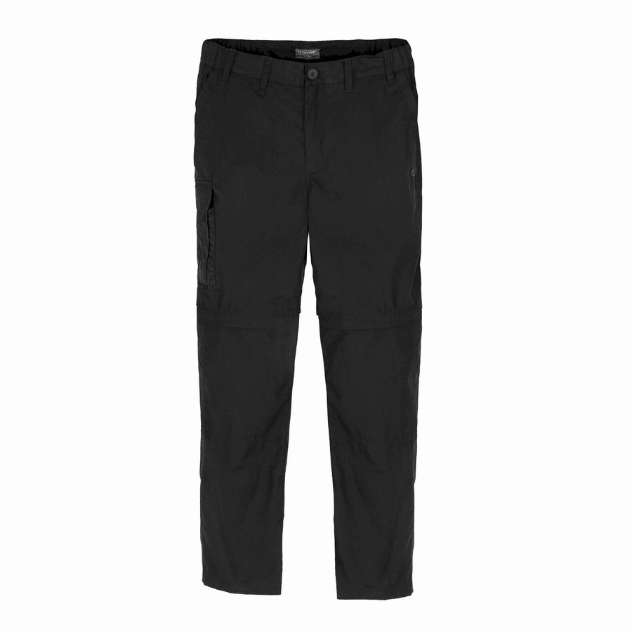 Craghoppers Expert Kiwi Tailored Men's Trousers Black | FOJ8156BL