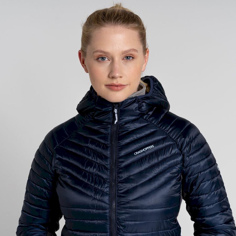 Craghoppers ExpoLite Insulated Hooded Women's Jackets Blue Navy | VLT51SG