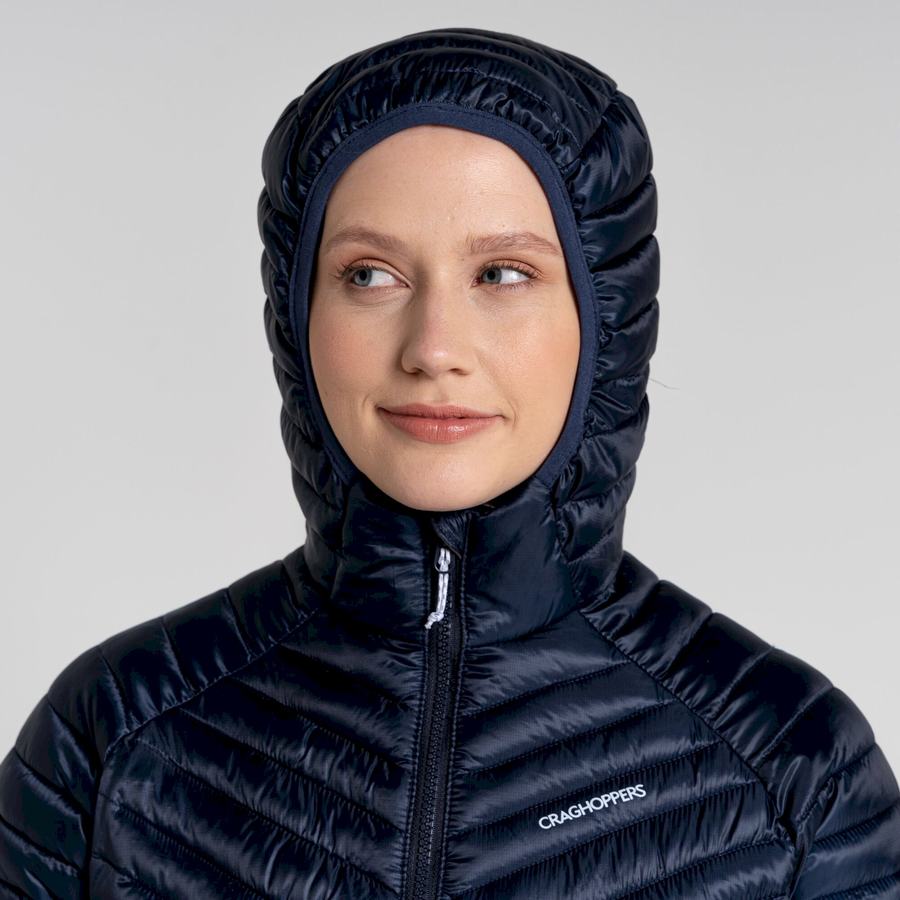 Craghoppers ExpoLite Insulated Hooded Women's Jackets Blue Navy | VLT51SG