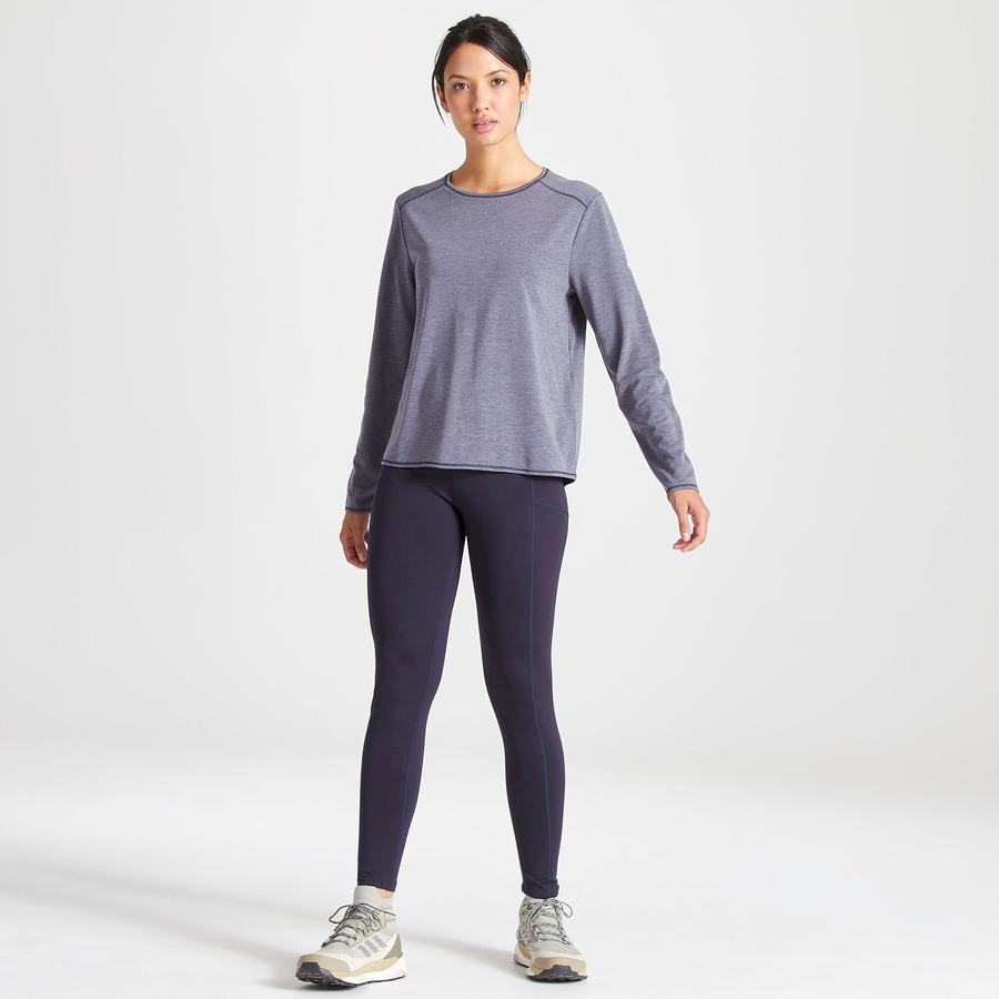 Craghoppers First Layer Long Sleeved Women's T-Shirts Blue Navy | UMW7143UU