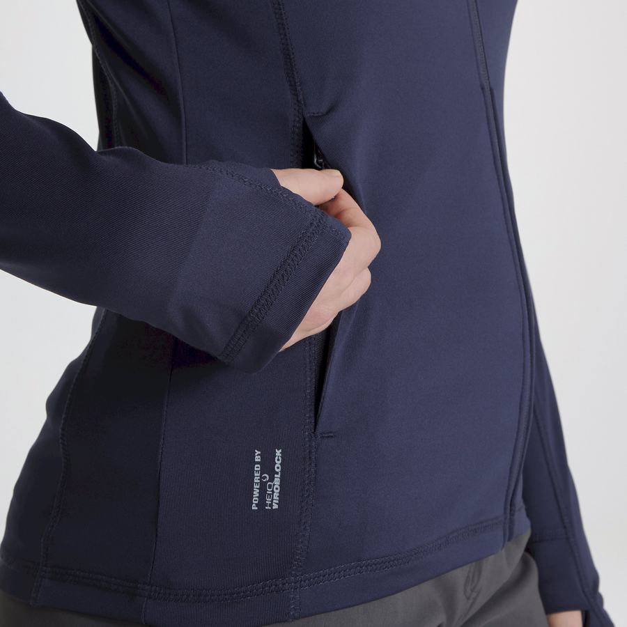 Craghoppers HeiQ Viroblock Hooded Women's T-Shirts Blue Navy | THU4064HG