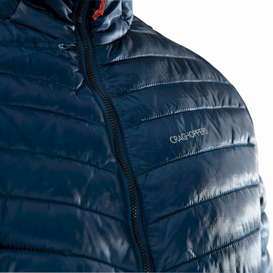 Craghoppers Insulated ExpoLite Hooded Men's Jackets Navy Blue | IRW7731EQ