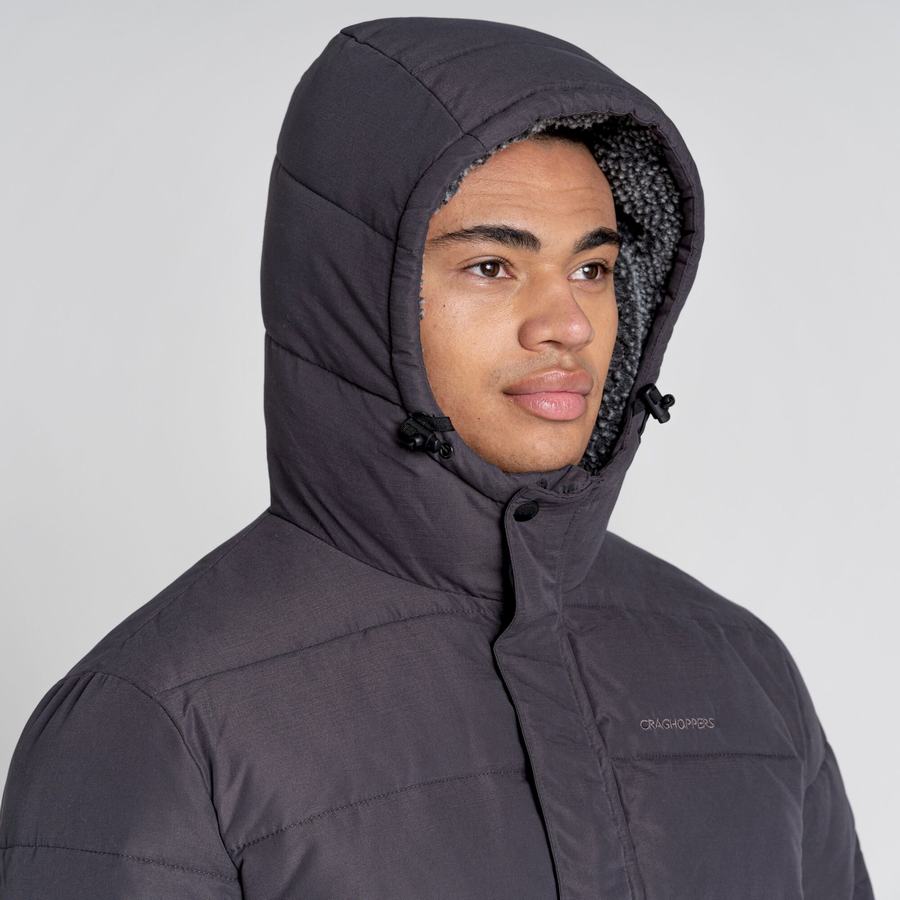 Craghoppers Insulated Trillick Downhike Hooded Men's Jackets Grey | GZW9747TJ