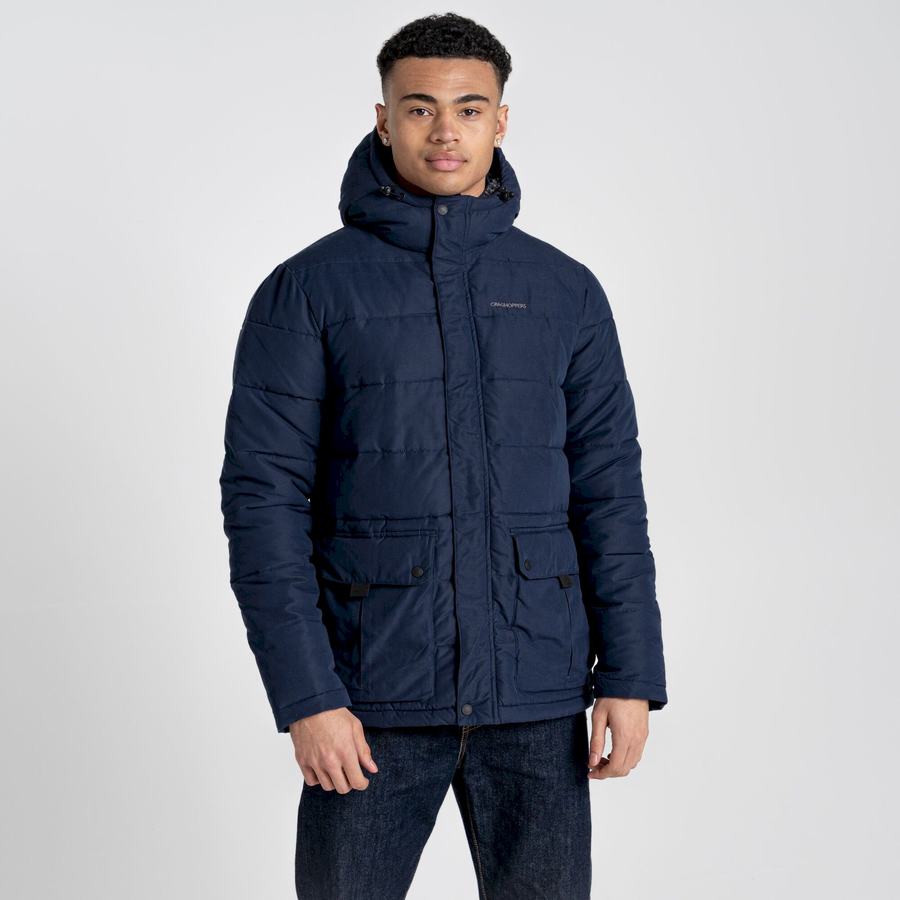 Craghoppers Insulated Trillick Downhike Hooded Men's Jackets Navy Dark Blue | WQK1086TD