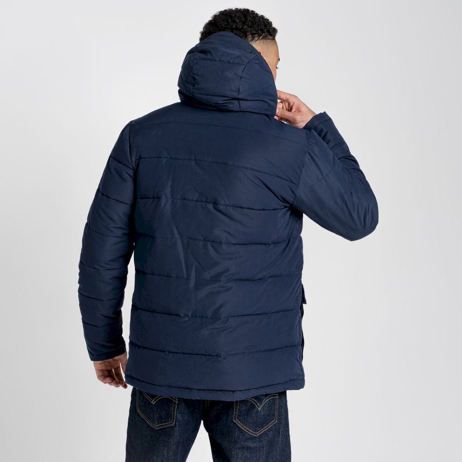 Craghoppers Insulated Trillick Downhike Hooded Men's Jackets Navy Dark Blue | WQK1086TD