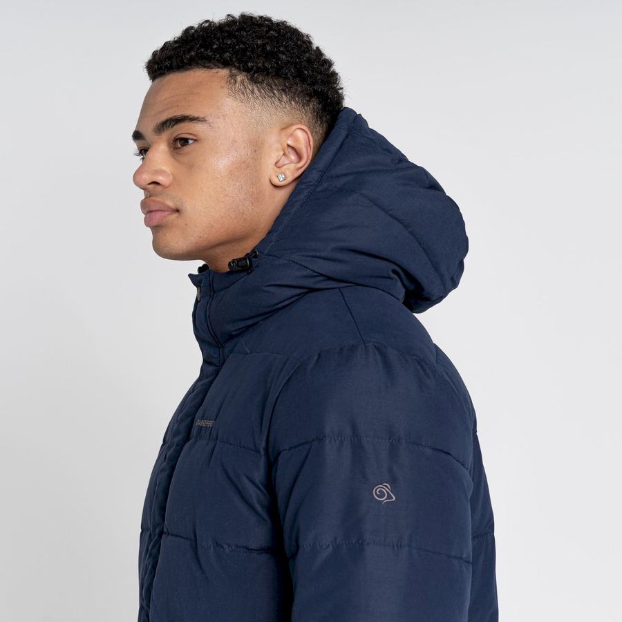 Craghoppers Insulated Trillick Downhike Hooded Men's Jackets Navy Dark Blue | WQK1086TD