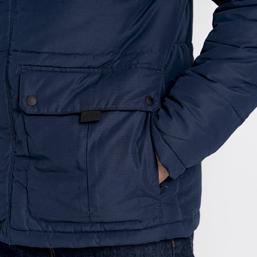 Craghoppers Insulated Trillick Downhike Hooded Men's Jackets Navy Dark Blue | WQK1086TD