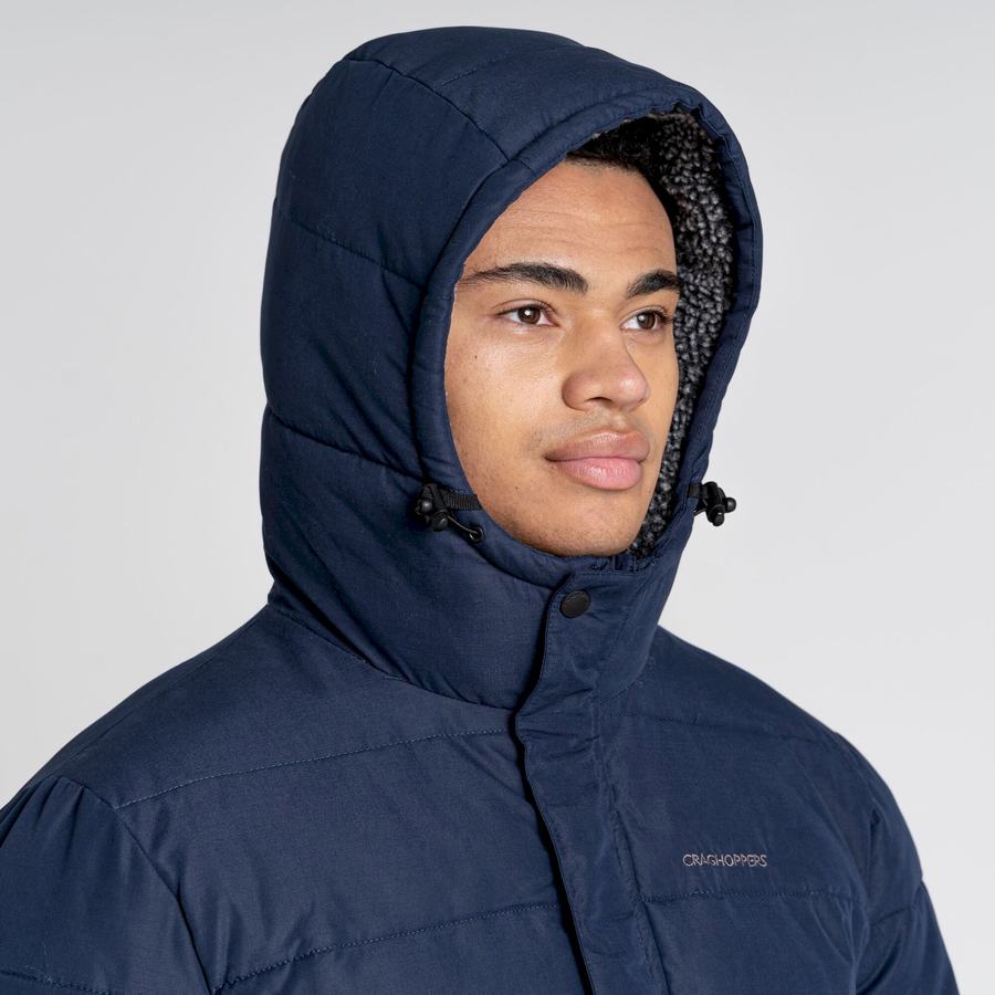 Craghoppers Insulated Trillick Downhike Hooded Men's Jackets Navy Dark Blue | WQK1086TD