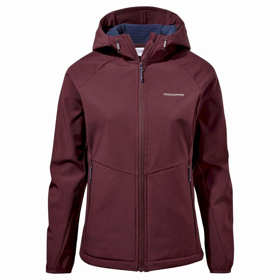 Craghoppers Kalti Weatherproof Hooded Women's Jackets Dark Red | GWU6924FZ