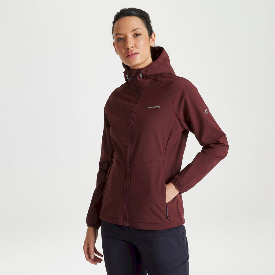 Craghoppers Kalti Weatherproof Hooded Women's Jackets Dark Red | GWU6924FZ