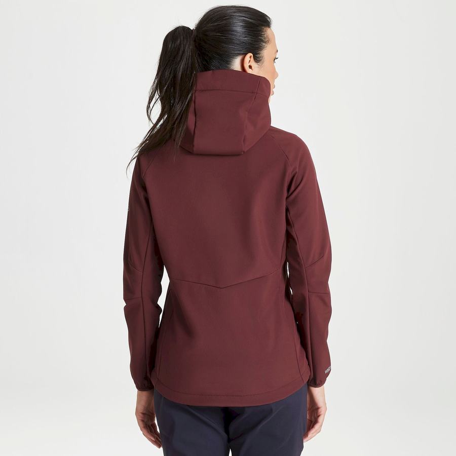 Craghoppers Kalti Weatherproof Hooded Women's Jackets Dark Red | GWU6924FZ