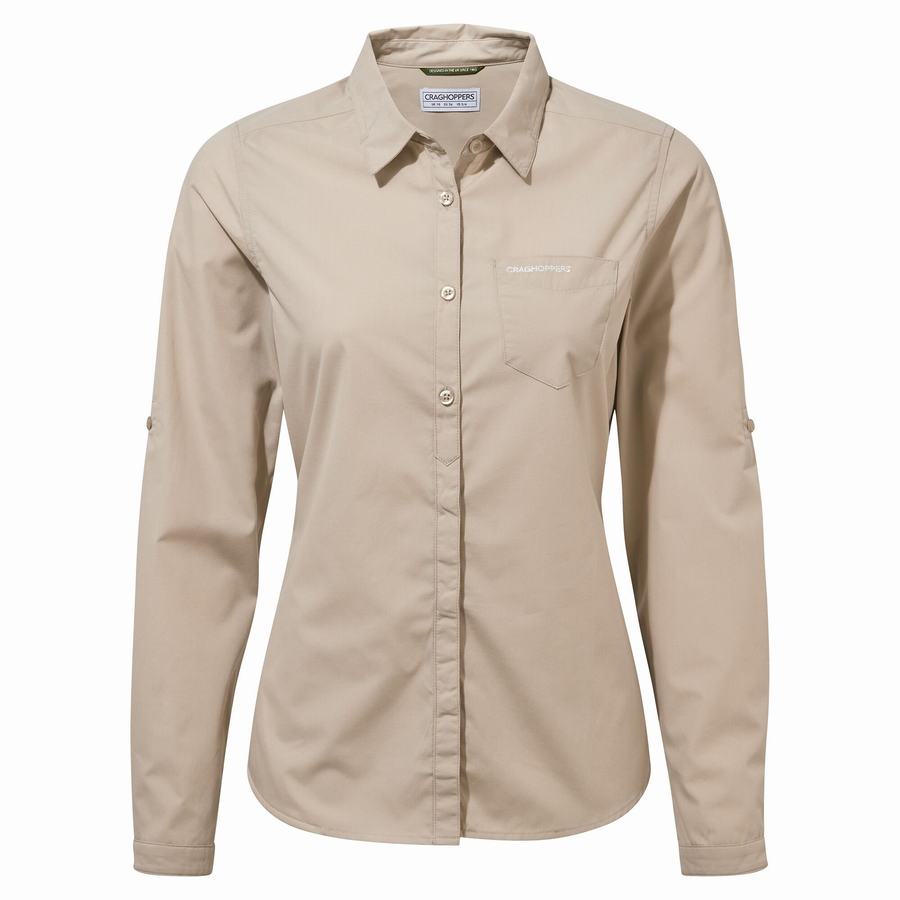 Craghoppers Kiwi II Long Sleeved Women's Shirts Brown | JAR5731BT