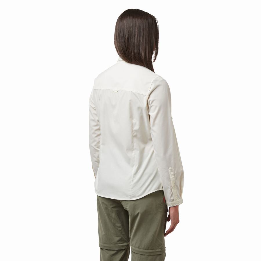 Craghoppers Kiwi II Long Sleeved Women's Shirts White | SDG7799ST