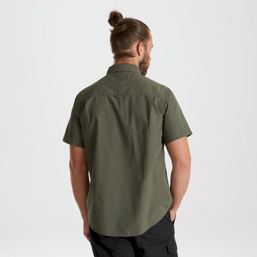 Craghoppers Kiwi Short Sleeved Men's Shirts Deep Green | ZWL6415PL