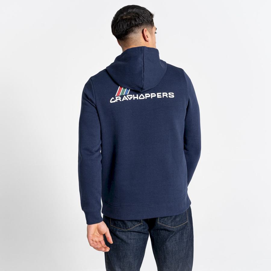 Craghoppers Lautner Hooded Men's Sweatshirts Blue Navy | FNW7452EV