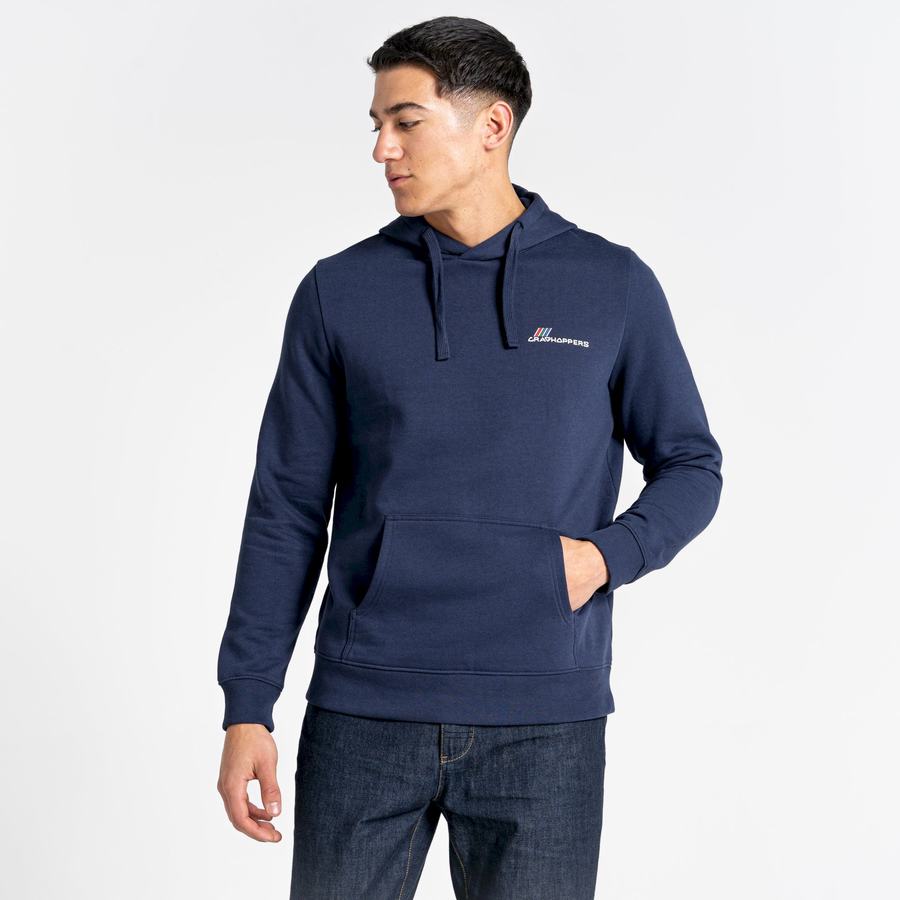 Craghoppers Lautner Hooded Men's Sweatshirts Blue Navy | FNW7452EV