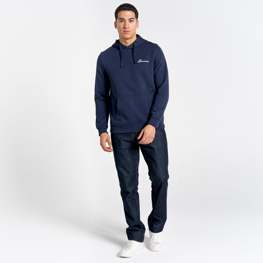 Craghoppers Lautner Hooded Men's Sweatshirts Blue Navy | FNW7452EV