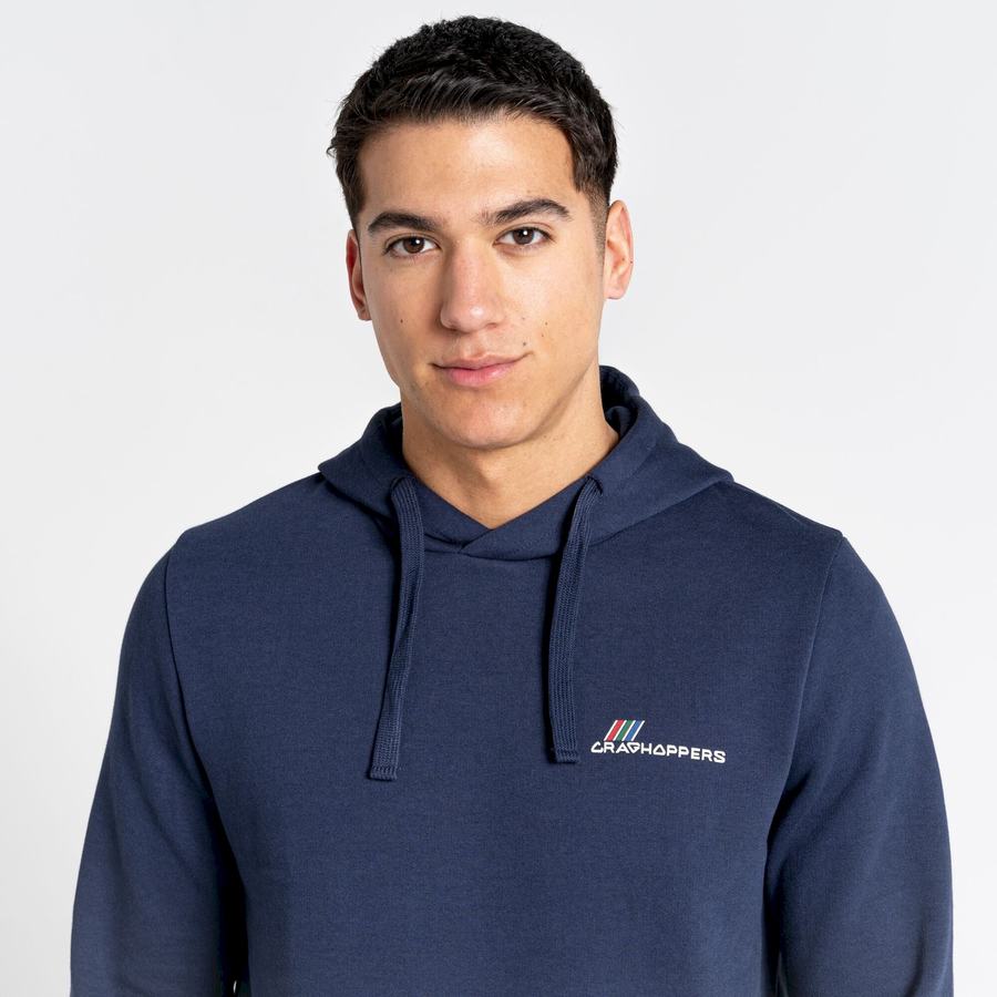 Craghoppers Lautner Hooded Men's Sweatshirts Blue Navy | FNW7452EV