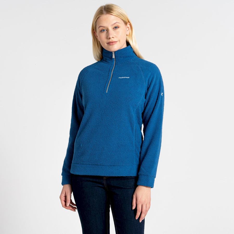 Craghoppers Lilian Half Zip Women's Sweaters Blue | UQK5410UE