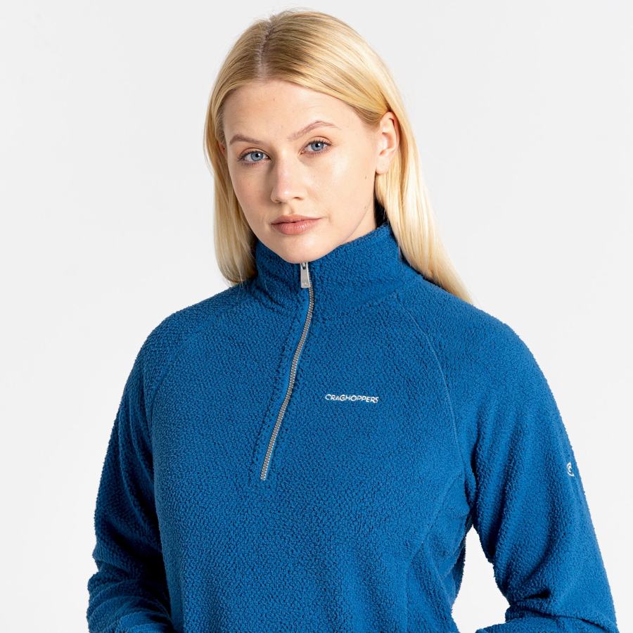 Craghoppers Lilian Half Zip Women's Sweaters Blue | UQK5410UE