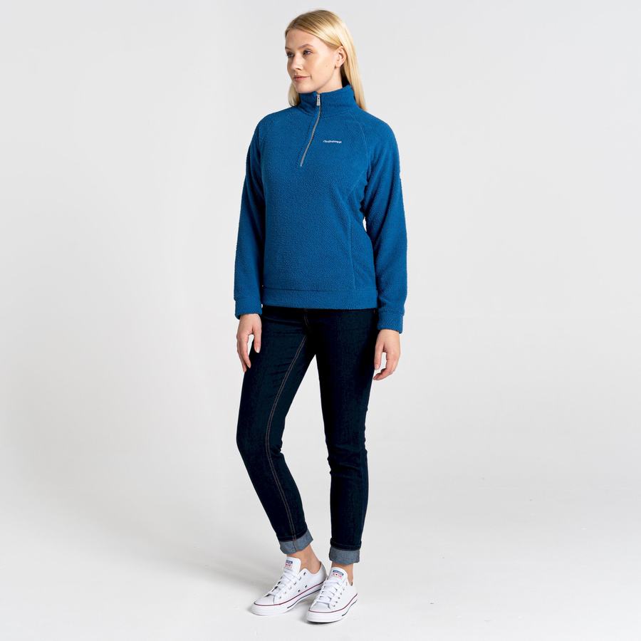 Craghoppers Lilian Half Zip Women's Sweaters Blue | UQK5410UE