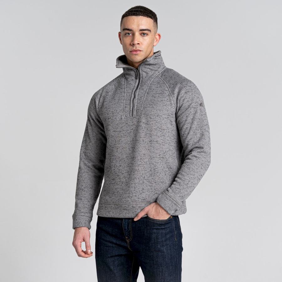 Craghoppers Logan Half Zip Men's Sweaters Grey | PVG8699FA