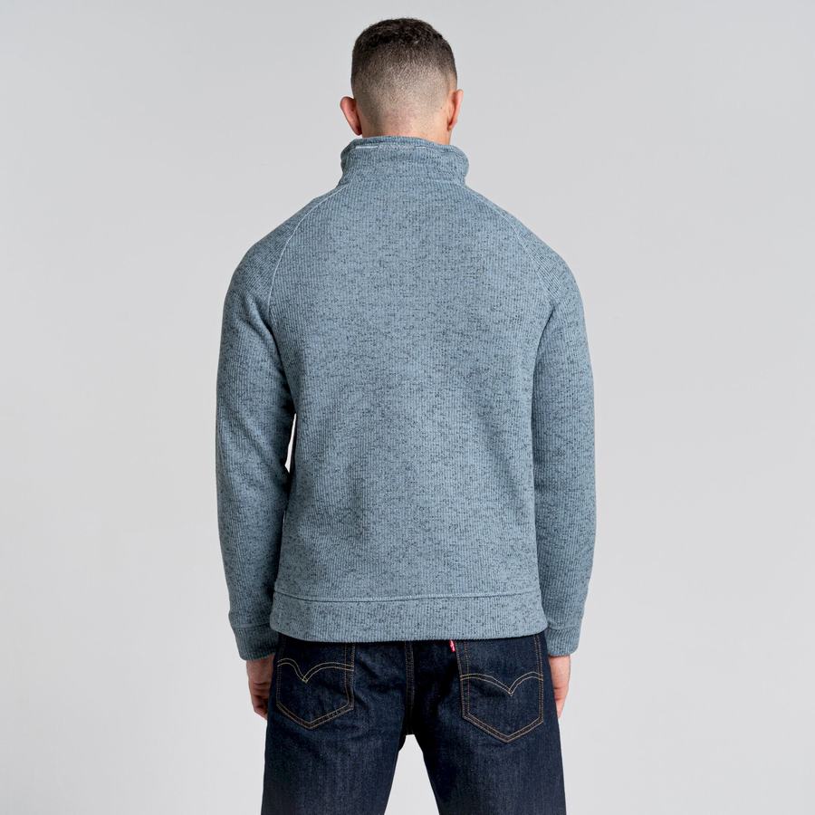 Craghoppers Logan Half Zip Men's Sweaters Blue | RPI8237RN