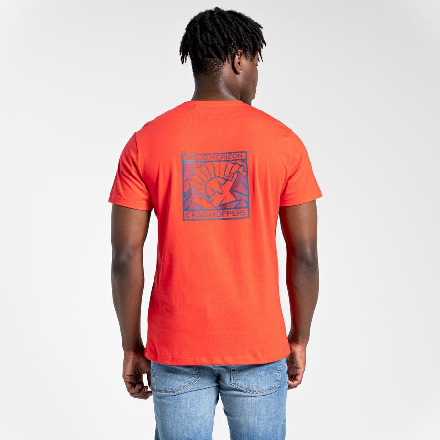 Craghoppers Lugo Short Sleeved Men's T-Shirts Orange Red | FSY9697NW