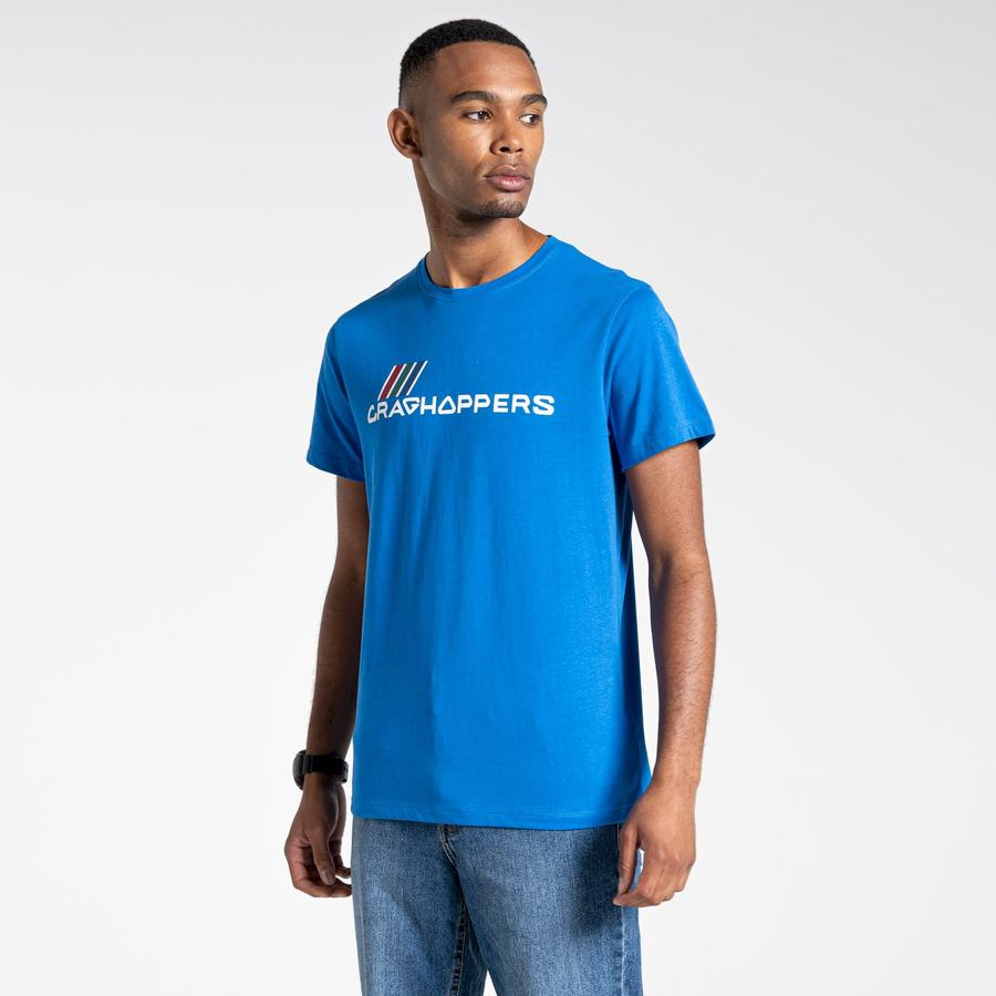 Craghoppers Lugo Short Sleeved Men's T-Shirts Blue | PIP7347HJ