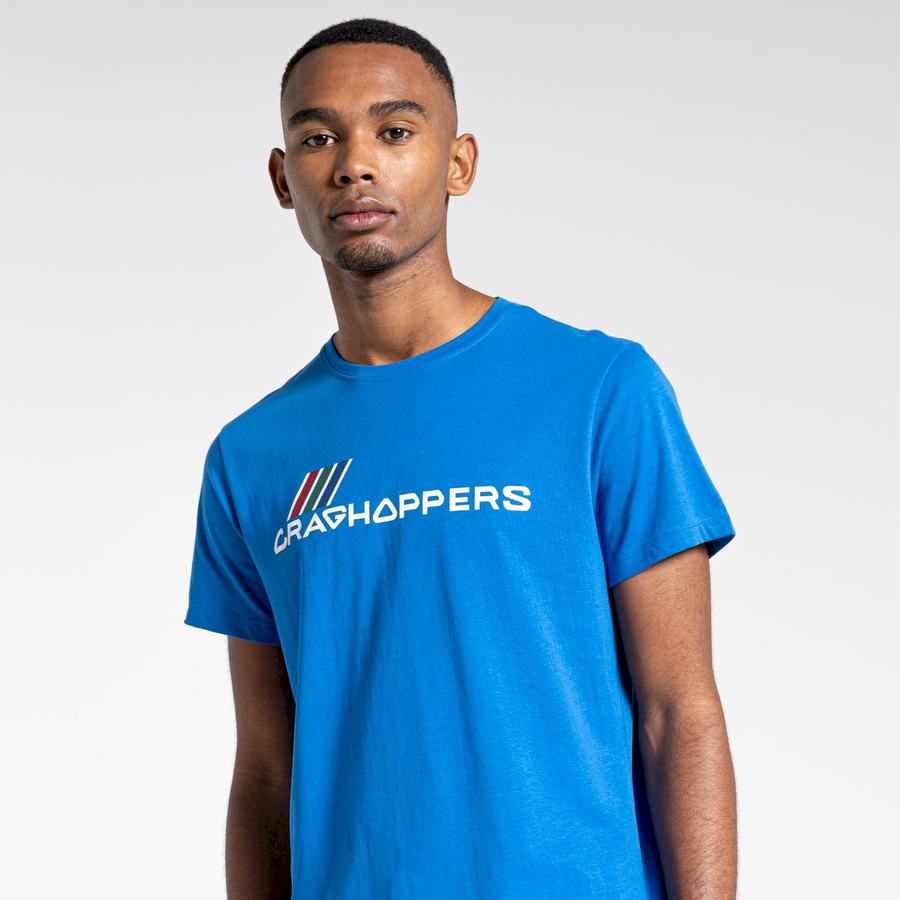 Craghoppers Lugo Short Sleeved Men's T-Shirts Blue | PIP7347HJ